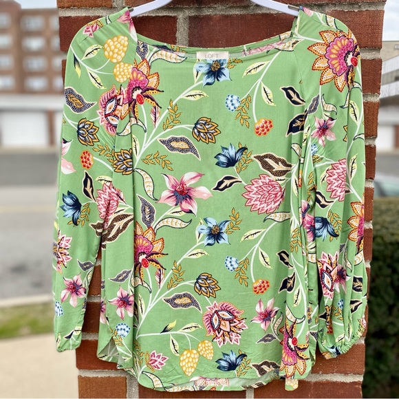 Loft colorful floral top - Picture 1 of 7